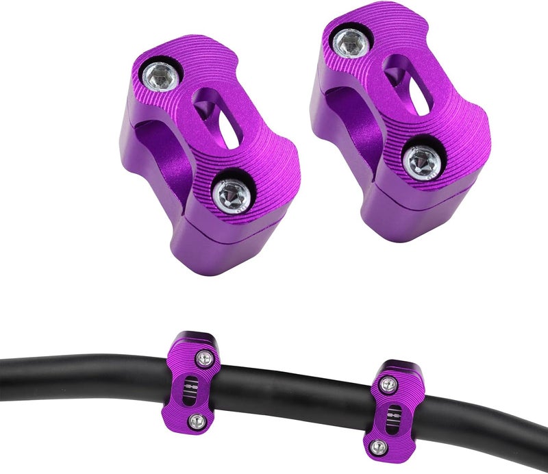 Adsspro Universal Motorcycle 1-1/8"(28mm) 7/8" (22mm) CNC Aluminum Handlebar Handle Risers Adjustable Fat Bar Mount Clamps For EXC KLX KXF YZF CRF XR SX SXF YZ Motorbike Dirt Pit Bike (purple) - Image 4